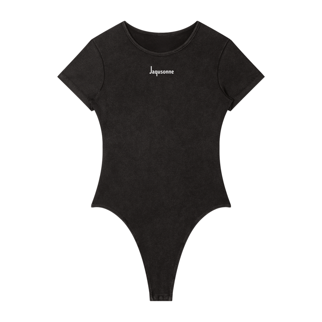 JAQUSONNE LOGO MINERAL WASH CREWNECK BODYSUIT