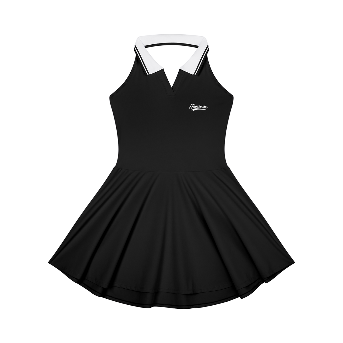 VARSITY LOGO COLLARED HALTER A-LINE TENNIS DRESS