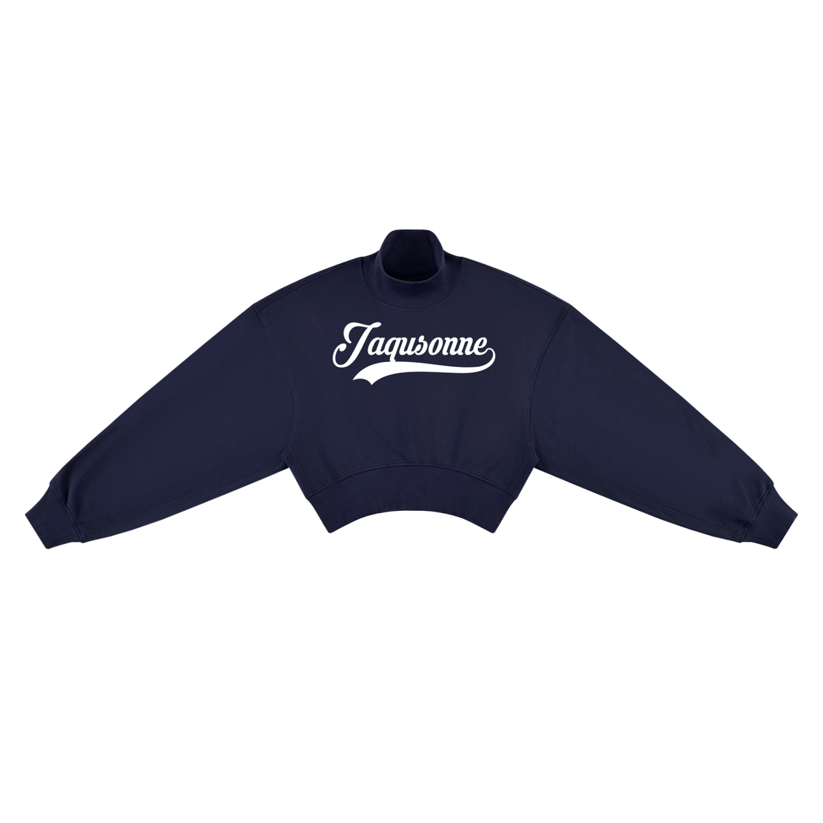 VARISTY LOGO CROP MOCK NECK SWEATSHIRT