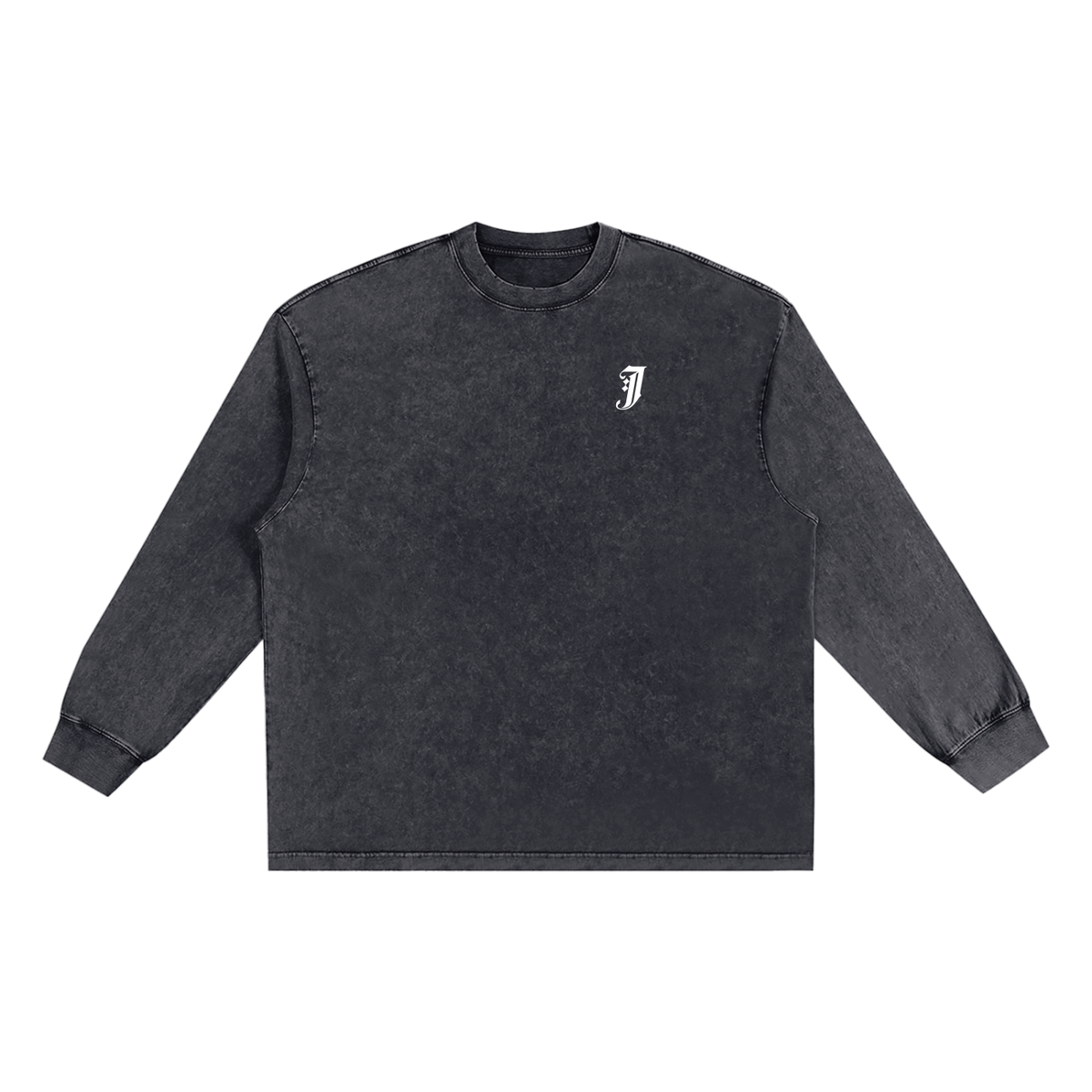 MONOGRAM SNOW WASHED FRAYED EDGE T-SHIRT