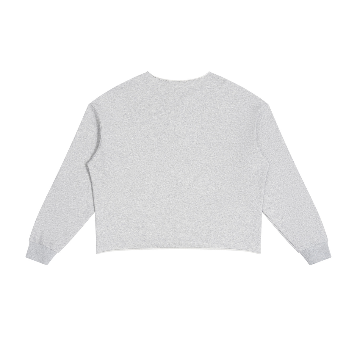 PANELED RAW EDGE BOXY SWEATSHIRT