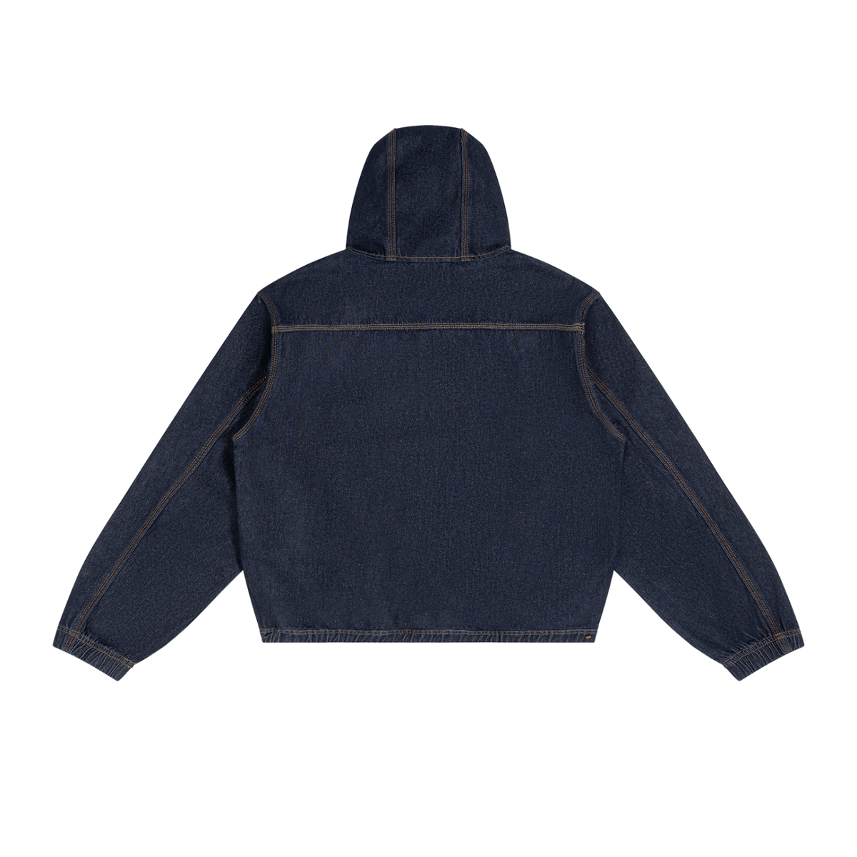 JAQUSONNE LOGO VINTAGE WASH HOODED DENIM JACKET