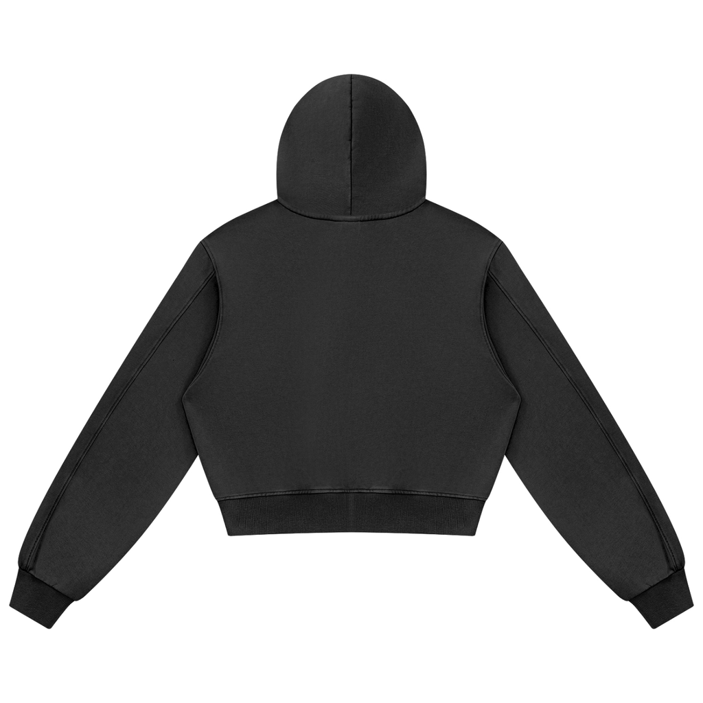 JAQUSONNE LOGO MINERAL WASH FULL ZIP HOODIE