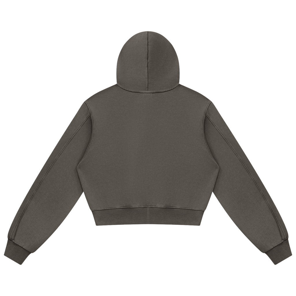 JAQUSONNE LOGO MINERAL WASH FULL ZIP HOODIE
