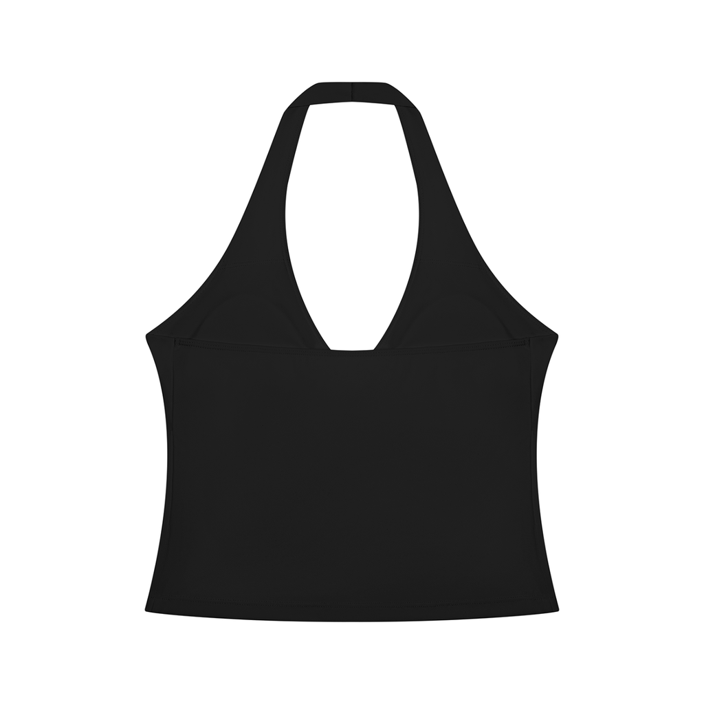 RUCHED HALTER YOGA TANK TOP