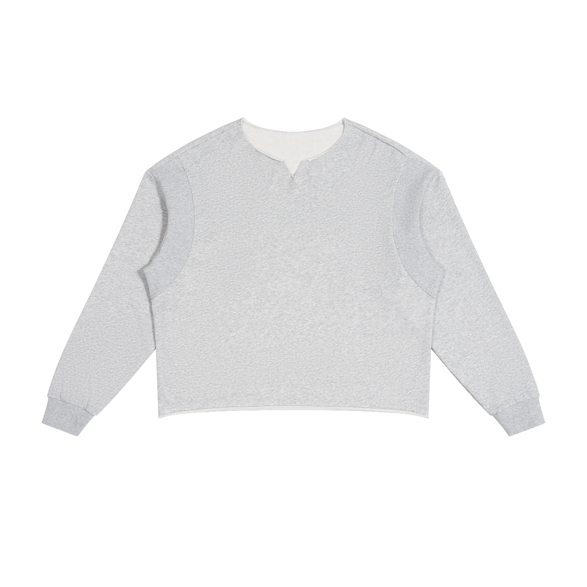 PANELED RAW EDGE BOXY SWEATSHIRT