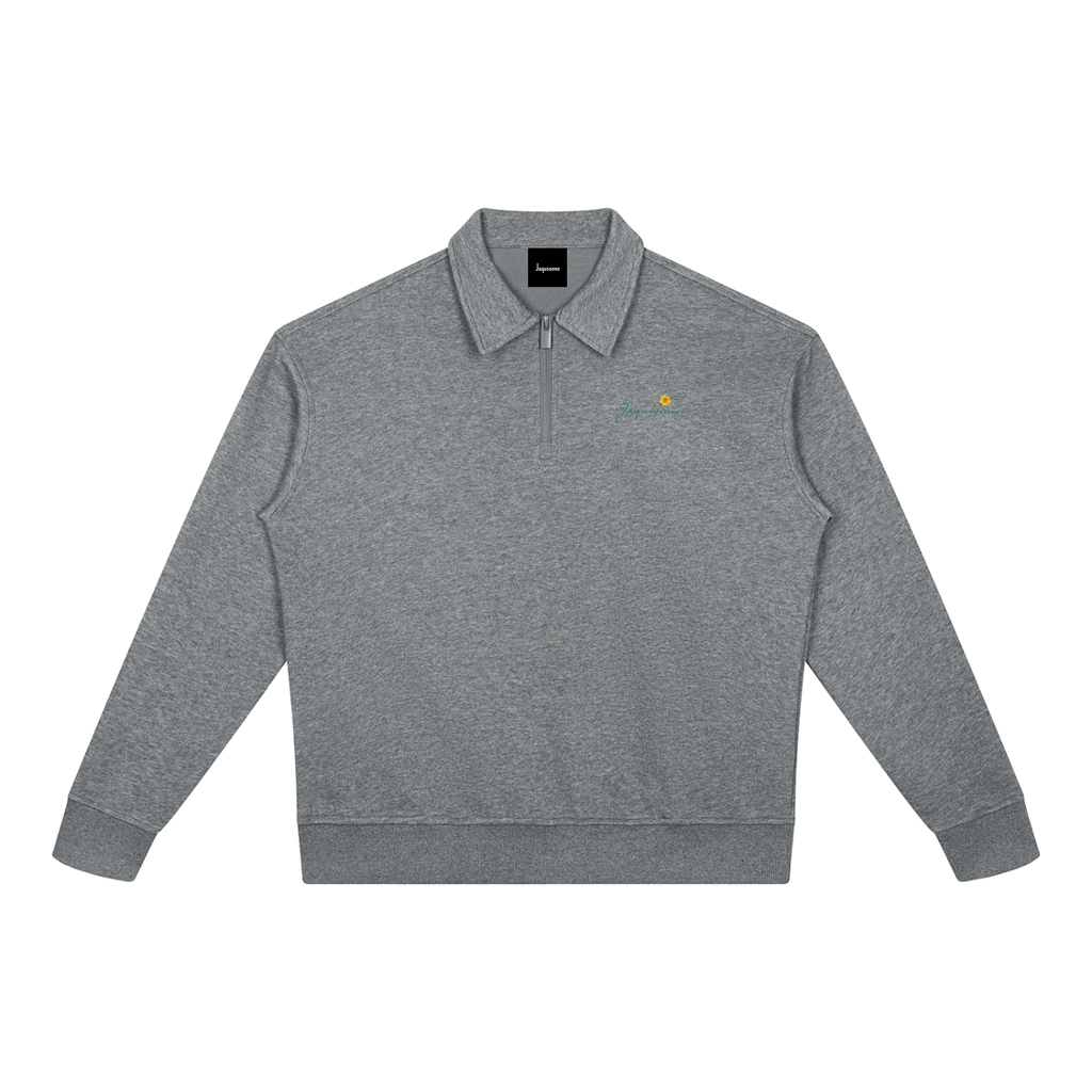 DAFFODIL LOGO BOXY QUARTER-ZIP SWEATSHIRT