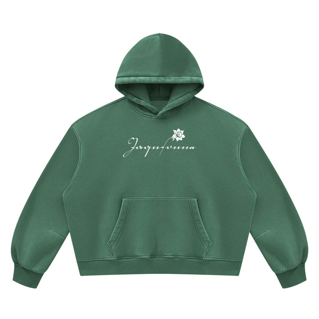 DAFFODIL LOGO VINTAGE WASH BOXY FLEECE HOODIE