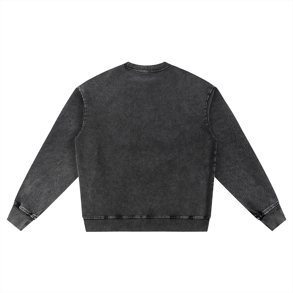 JAQUSONNE LOGO SNOW WASH OVERSIZED CREWNECK SWEATSHIRT