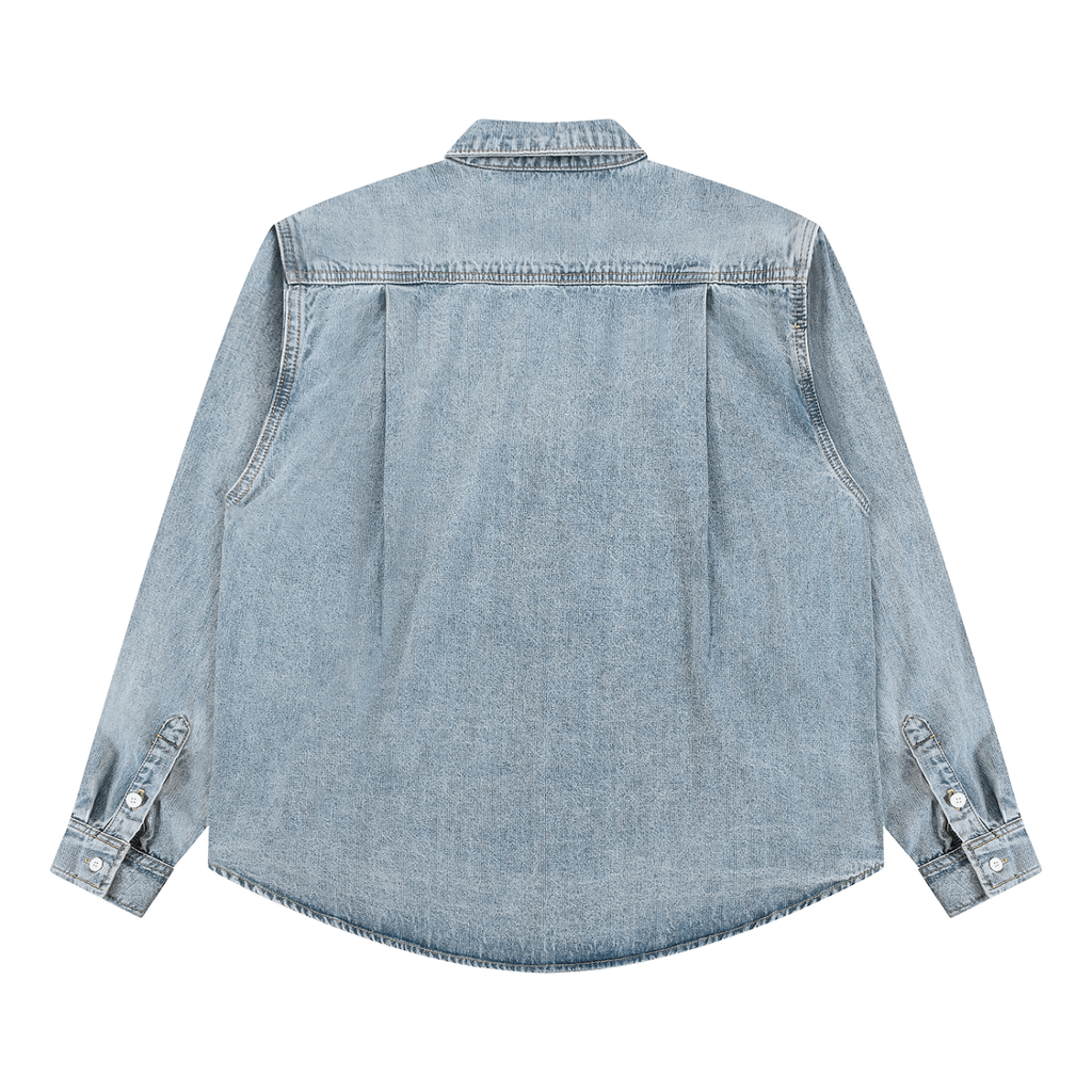 VINTAGE WASH FULL-ZIP DENIM SHIRT