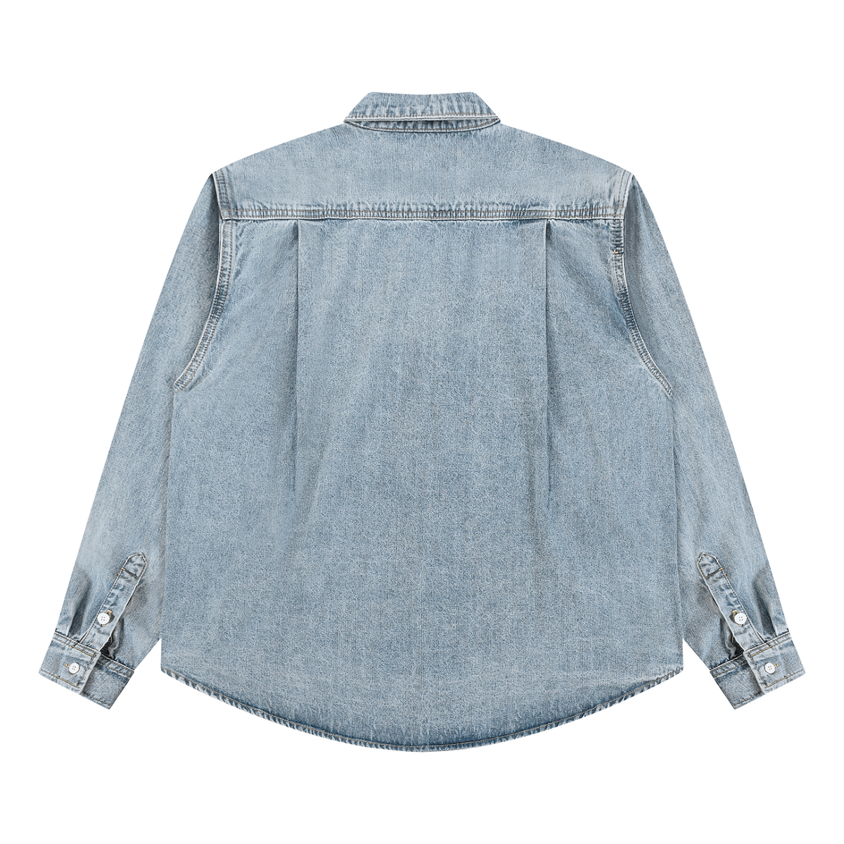 VINTAGE WASH FULL-ZIP DENIM SHIRT