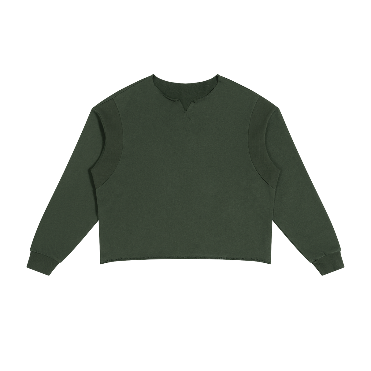 PANELED RAW EDGE BOXY SWEATSHIRT