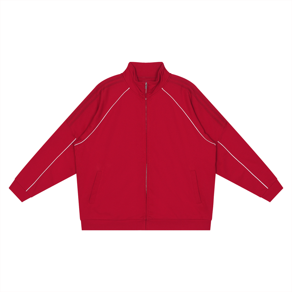 VARSITY LOGO REFLECTION STRIPED RAGLAN SLEEVE JACKET