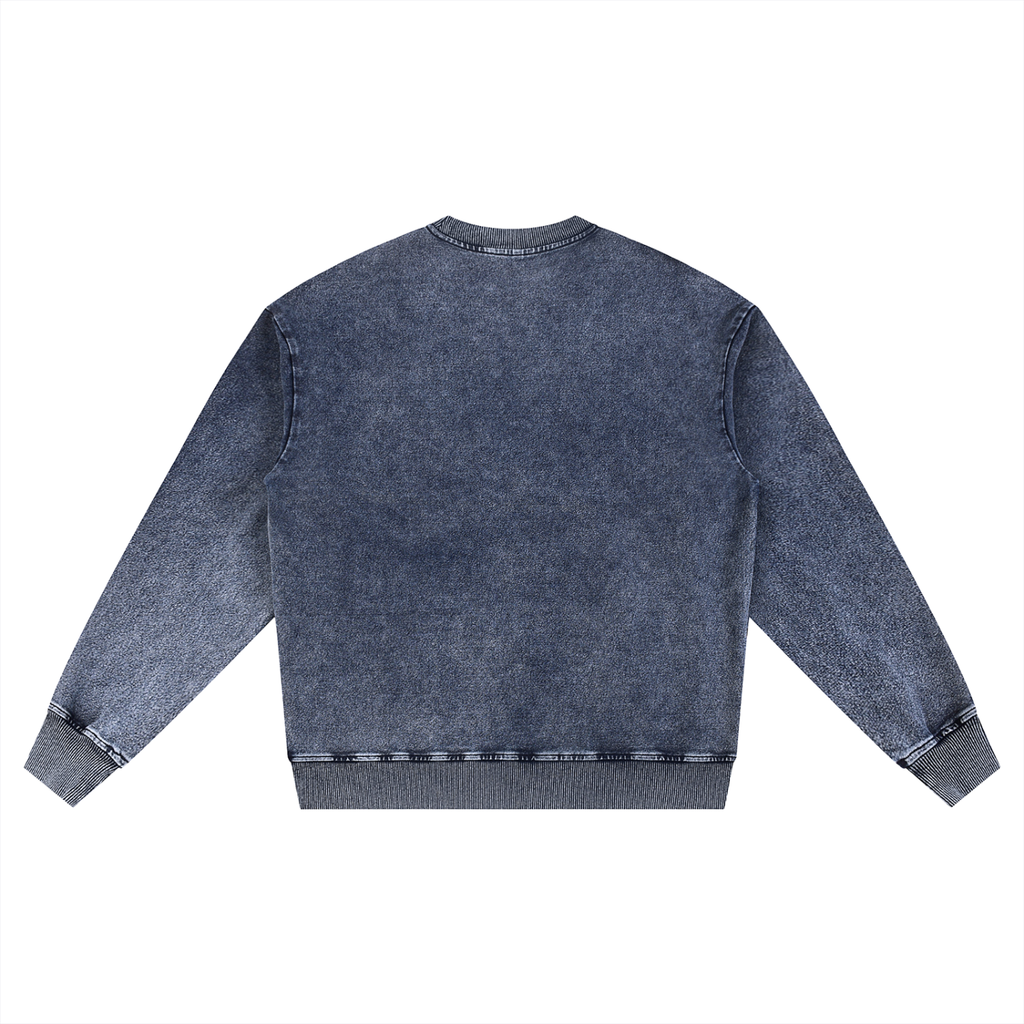 JAQUSONNE LOGO SNOW WASH OVERSIZED CREWNECK SWEATSHIRT