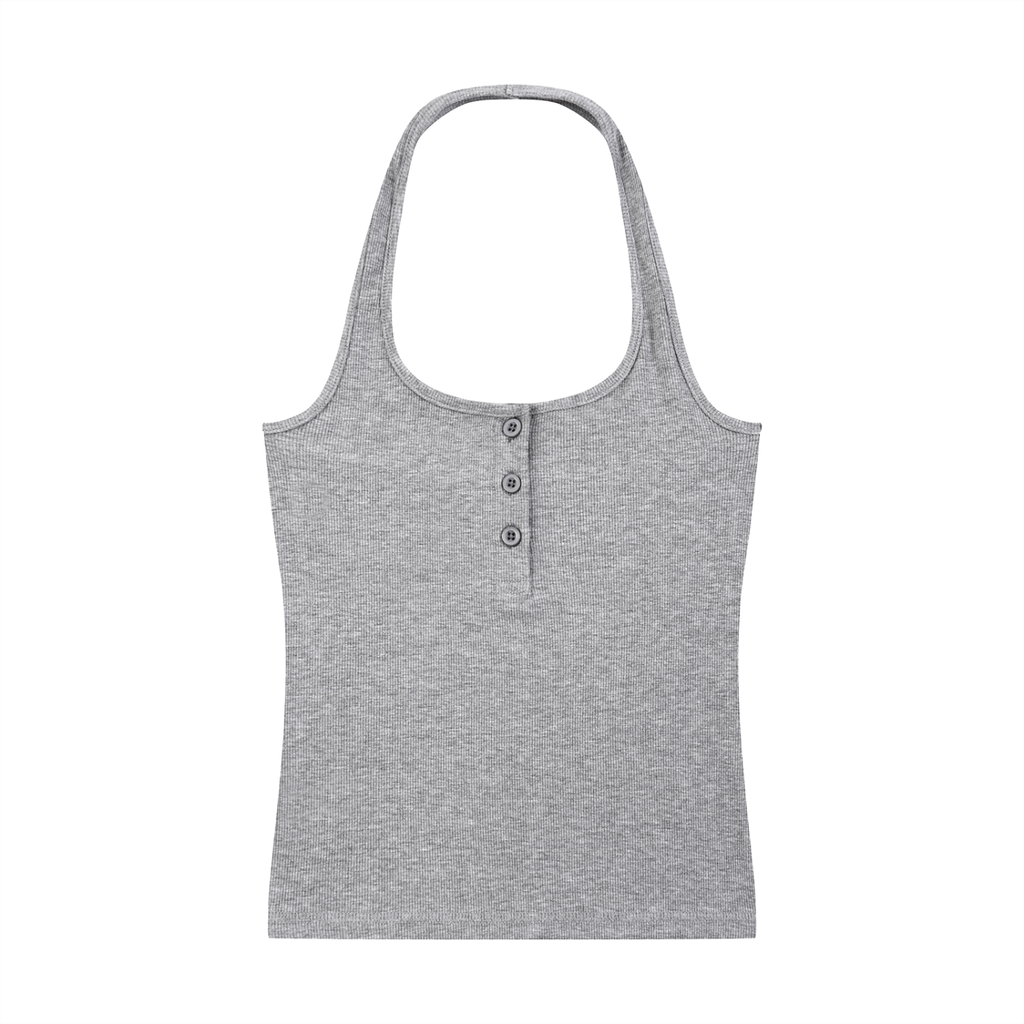 RIBBED HENLEY TANK TOP