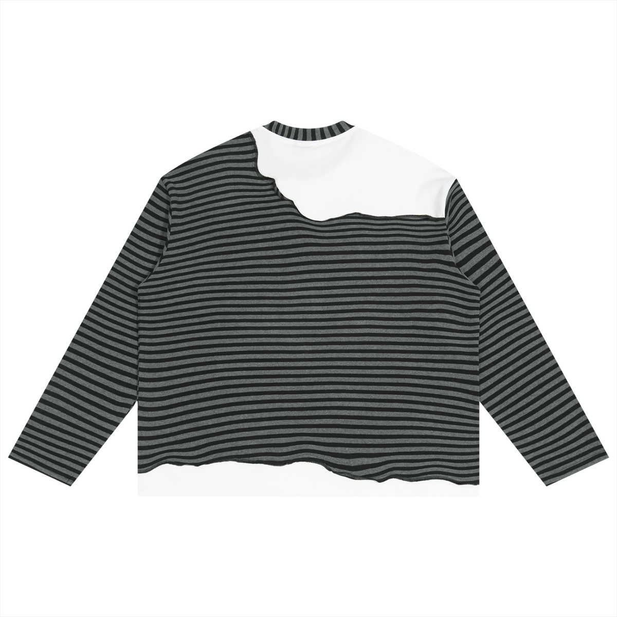 SCRIPT LOGO STRIPED PANEL BOXY LONG SLEEVE T-SHIRT
