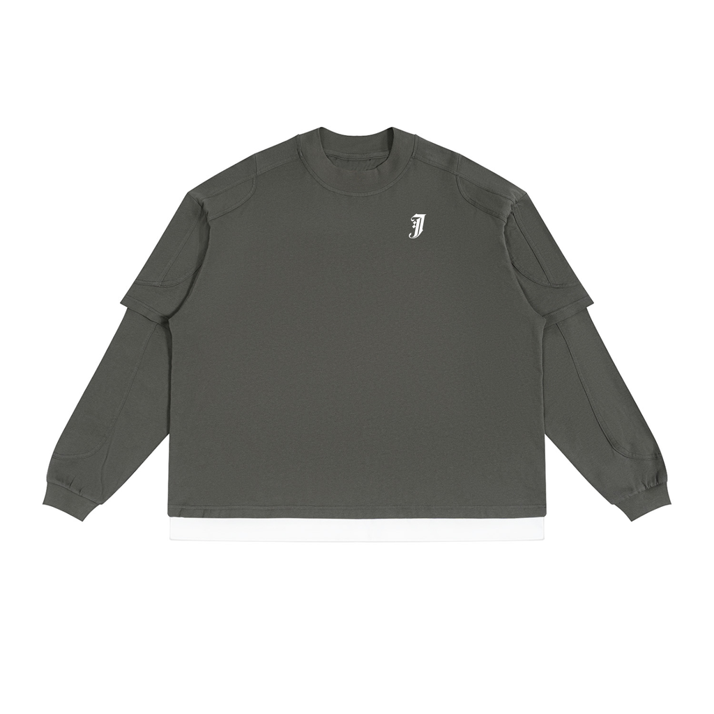 MONOGRAM PANELED LAYER COLOR BLOCK T-SHIRT Paneled