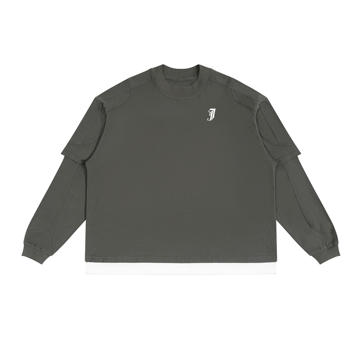 MONOGRAM PANELED LAYER COLOR BLOCK T-SHIRT Paneled