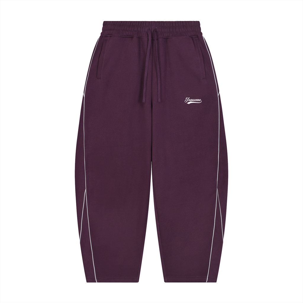 JAQUSONNE VARSITY LOGO OVERSIZED PIPING SWEATPANTS