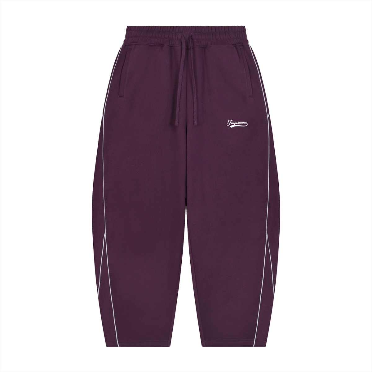 JAQUSONNE VARSITY LOGO OVERSIZED PIPING SWEATPANTS