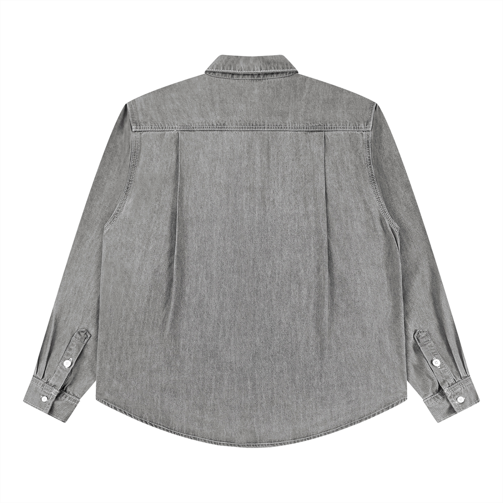 VINTAGE WASH FULL-ZIP DENIM SHIRT