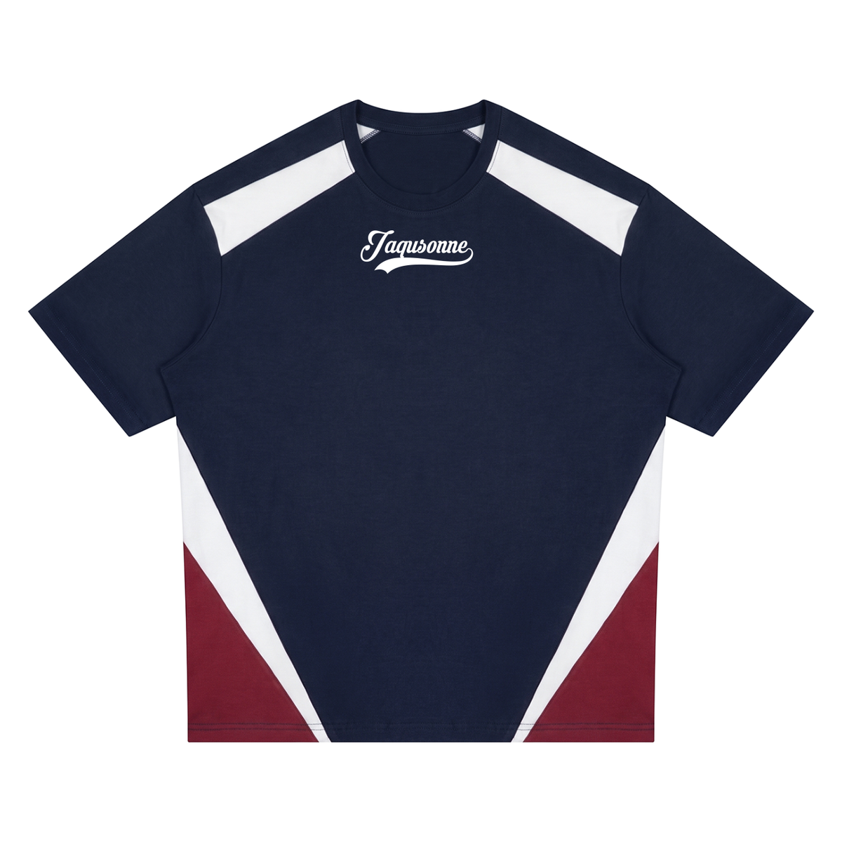 JAQUSONNE VARSITY LOGO COLOR BLOCK T-SHIRT