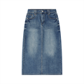 VINTAGE WASH DENIM SKIRT