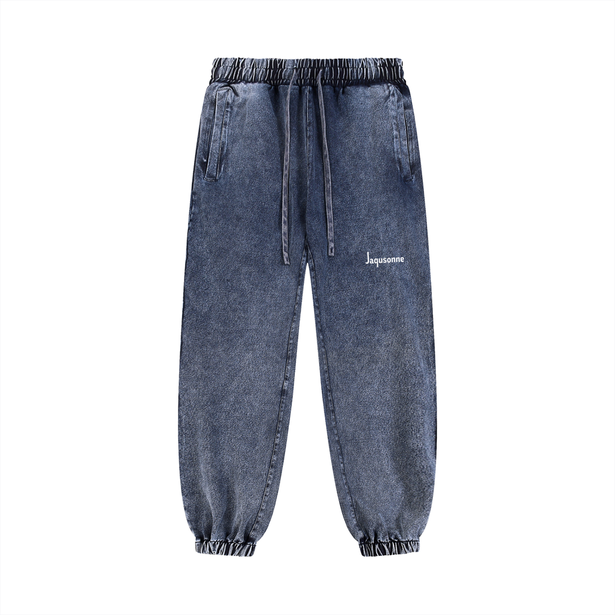 JAQUSONNE LOGO SNOW WASH JOGGED SWEATPANTS