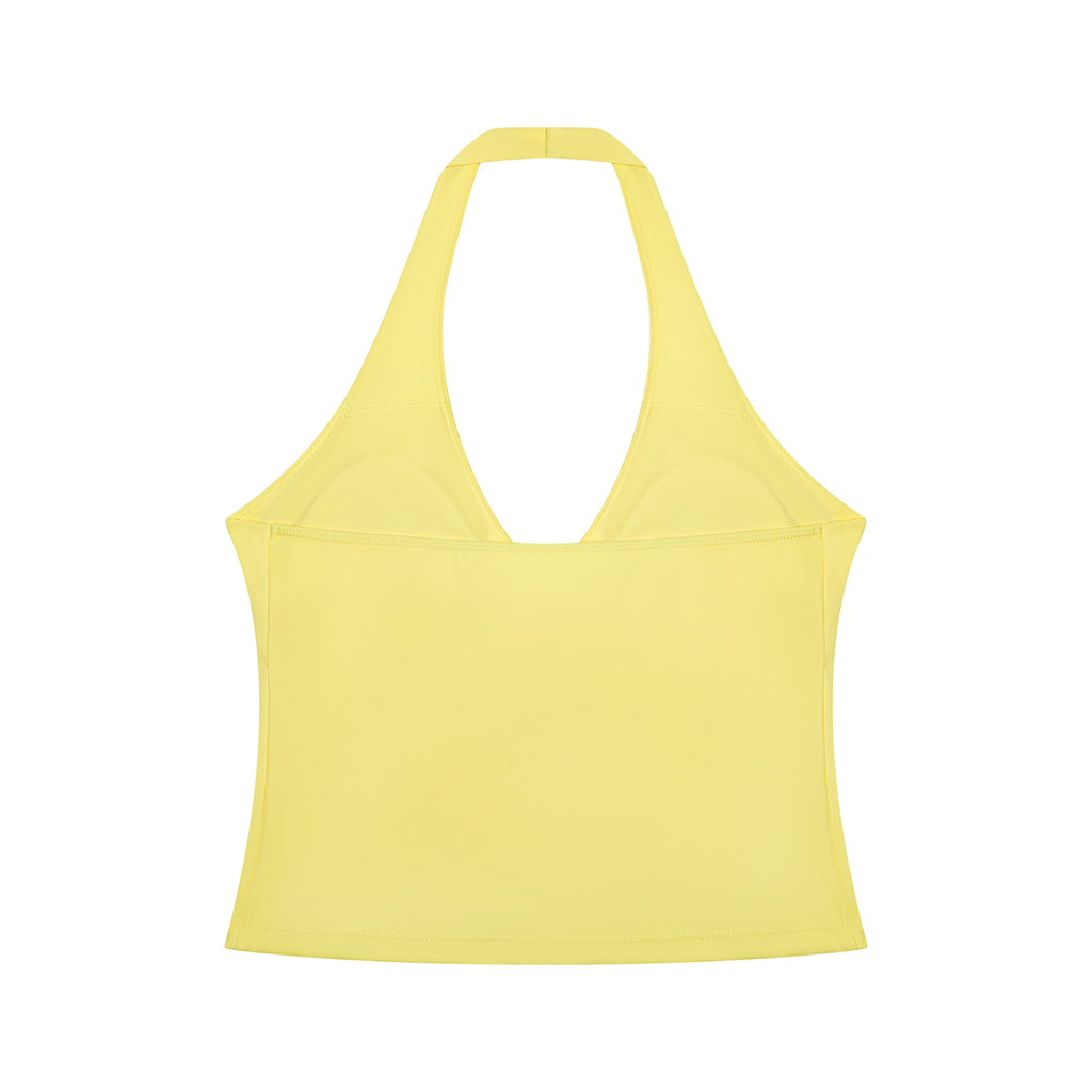 RUCHED HALTER YOGA TANK TOP