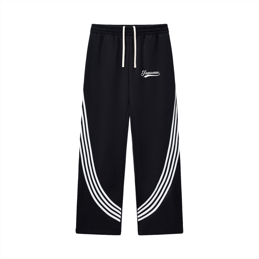JAQUSONNE VARSITY LOGO STRIPE STRAIGHT SWEATPANTS