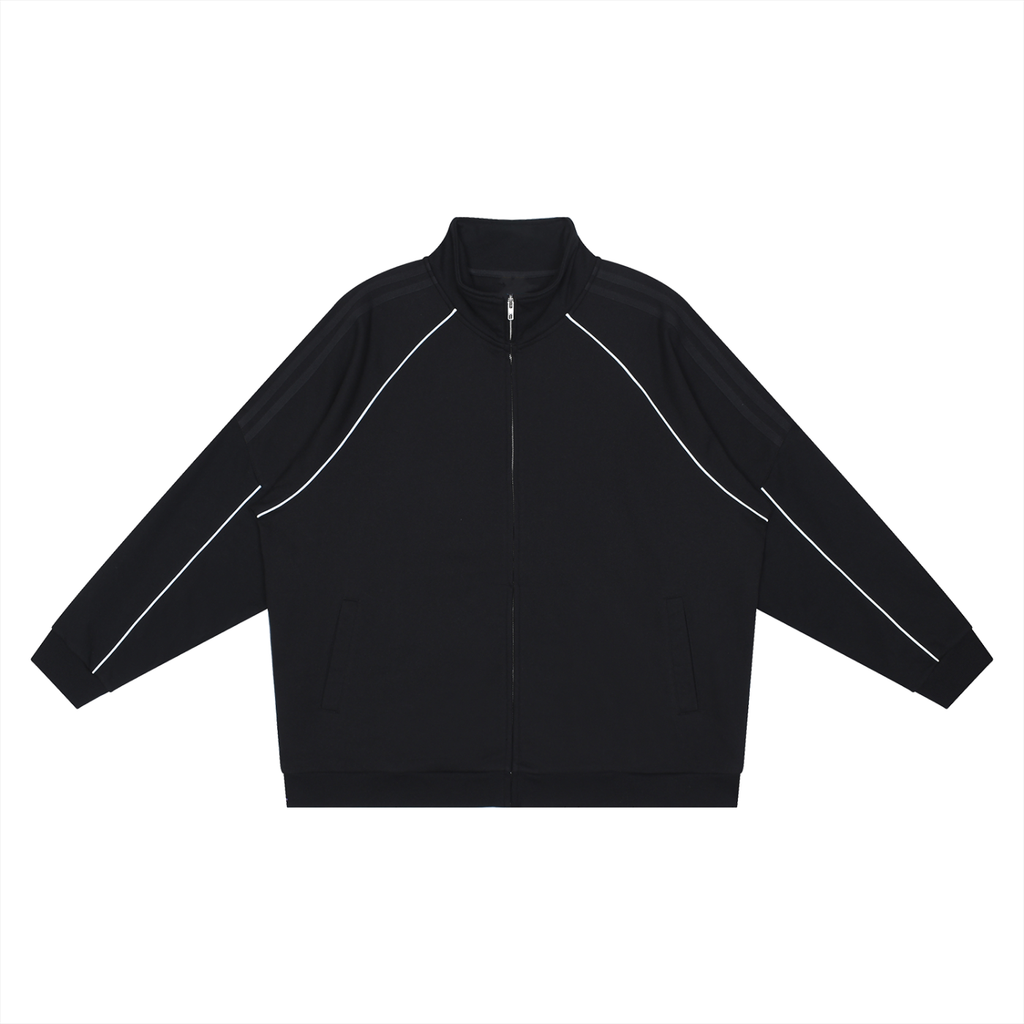 VARSITY LOGO REFLECTION STRIPED RAGLAN SLEEVE JACKET