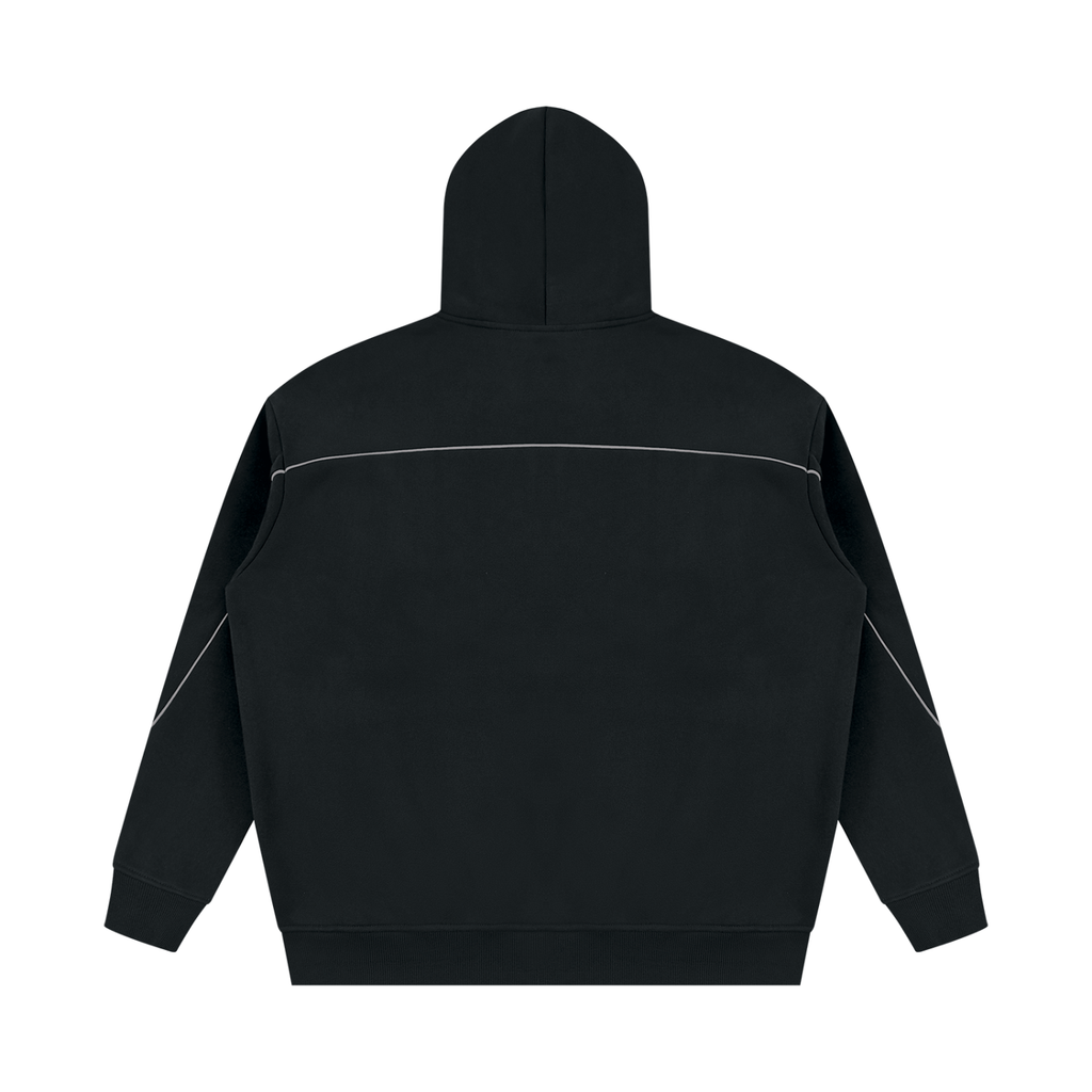 JAQUSONNE VARSITY LOGO OVERSIZED PIPING HOODIE