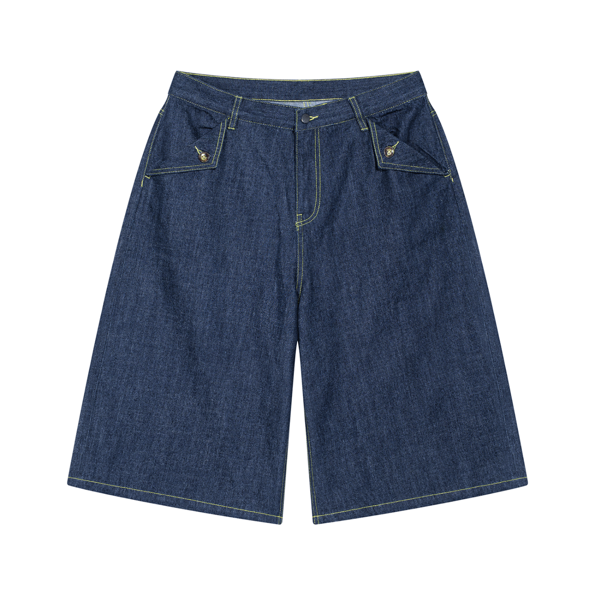 JAQUSONNE LOGO VINATGE WASHED DENIM SHORTS