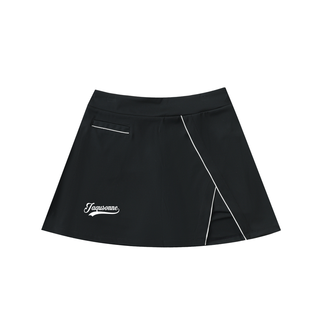 VARSITY LOGO HIGH-WAIST POCKET A-LINE SKIRT