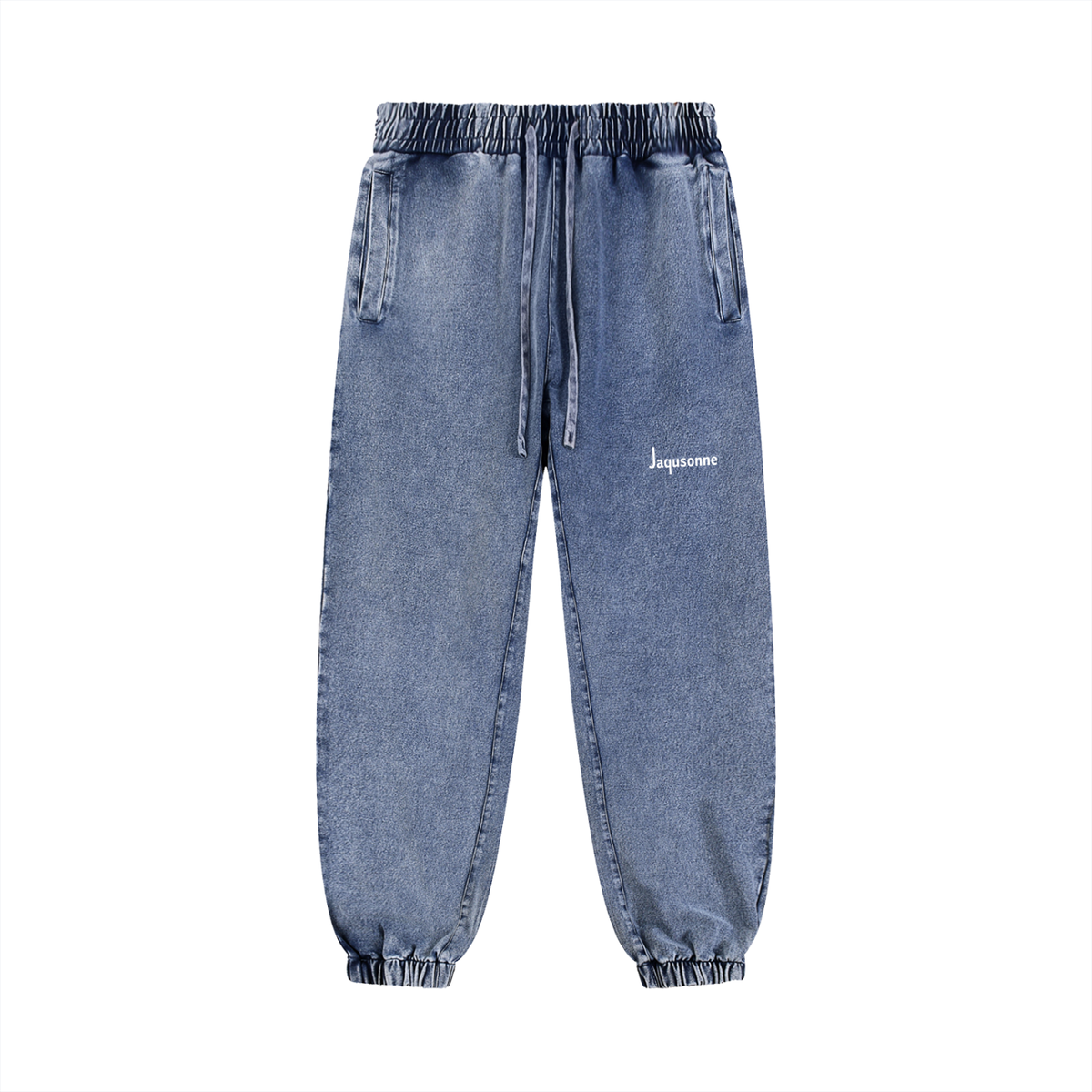 JAQUSONNE LOGO SNOW WASH JOGGED SWEATPANTS