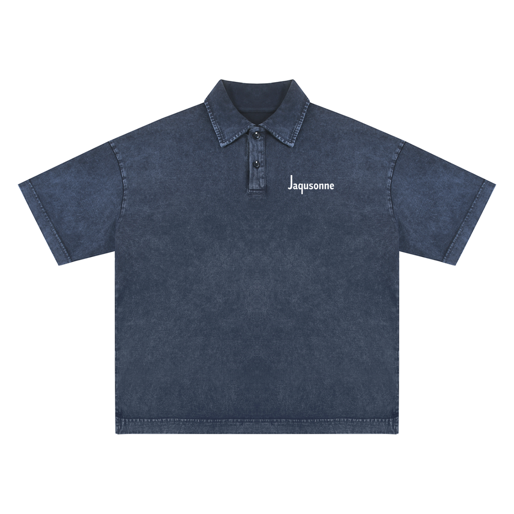 JAQUSONNE LOGO HEAVYWEIGHT SNOW-WASHED POLO
