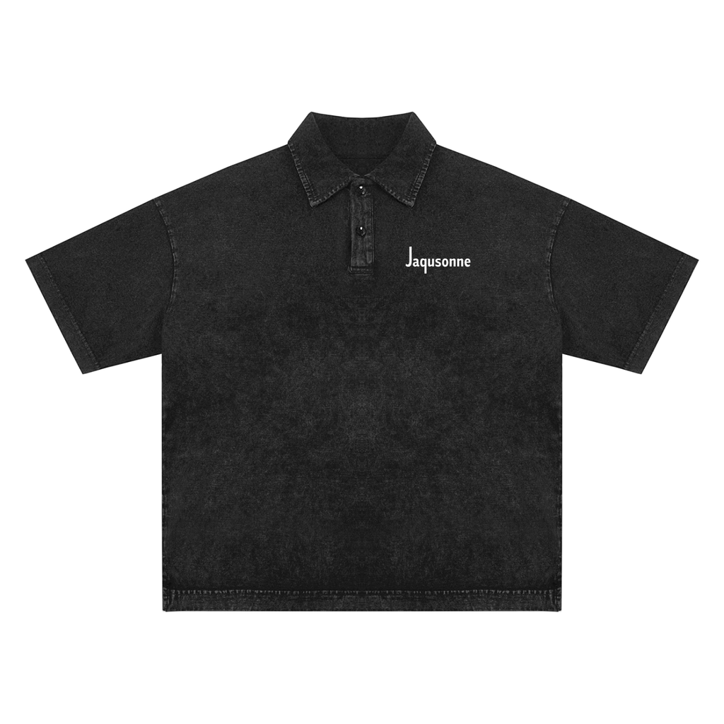 JAQUSONNE LOGO HEAVYWEIGHT SNOW-WASHED POLO
