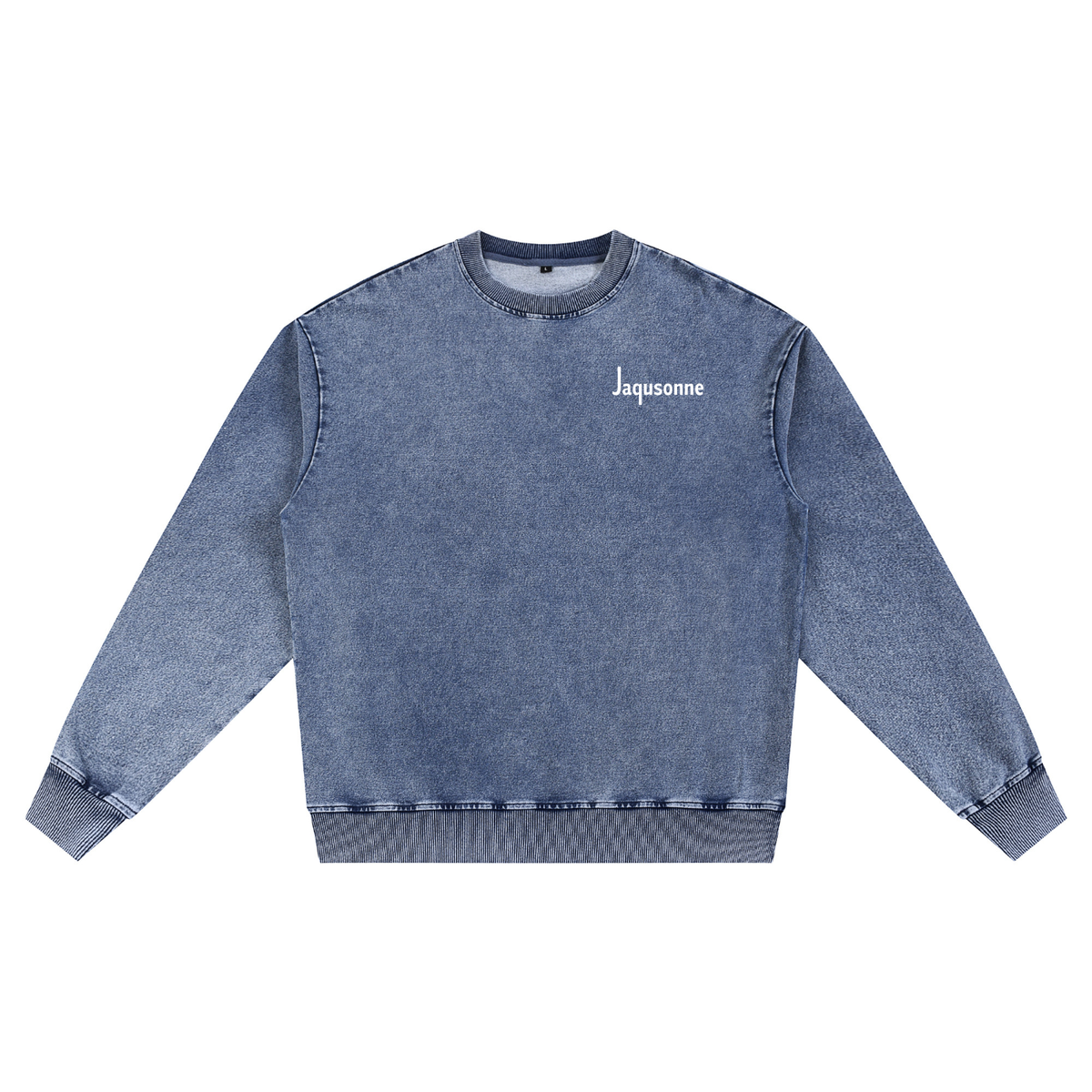 JAQUSONNE LOGO SNOW WASH OVERSIZED CREWNECK SWEATSHIRT