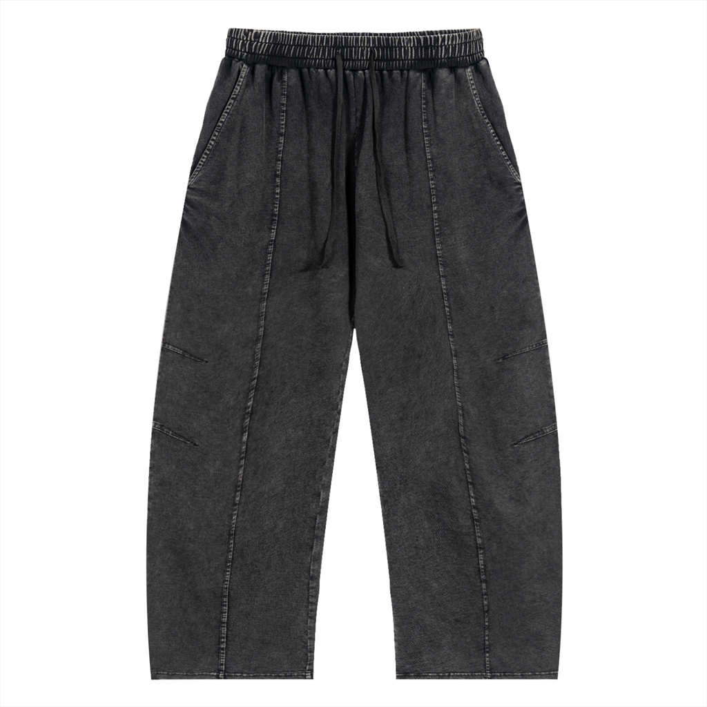 JAQUSONNE LOGO SNOW WASH DRAWSRING COTTON PANTS