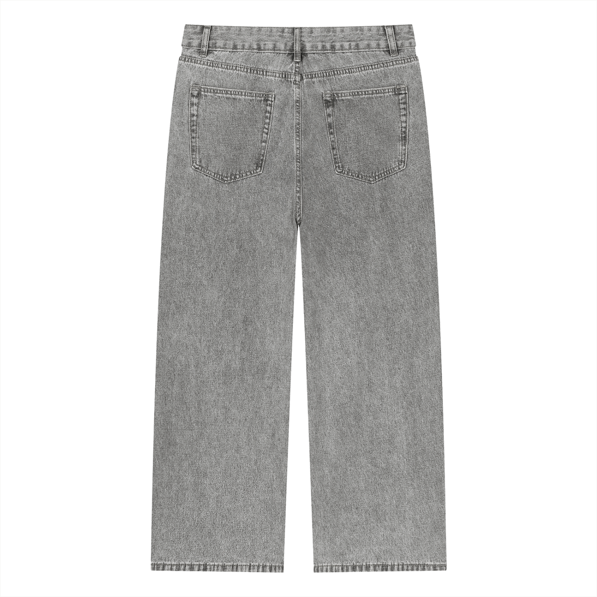 VINTAGE WASH FULL-ZIP DENIM STRAIGHT LEG JEANS