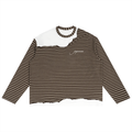 SCRIPT LOGO STRIPED PANEL BOXY LONG SLEEVE T-SHIRT