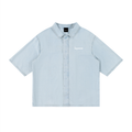 JAQUSONNE LOGO VINTAGE WASH DROP SHOUKDER LYOCELL SHIRT
