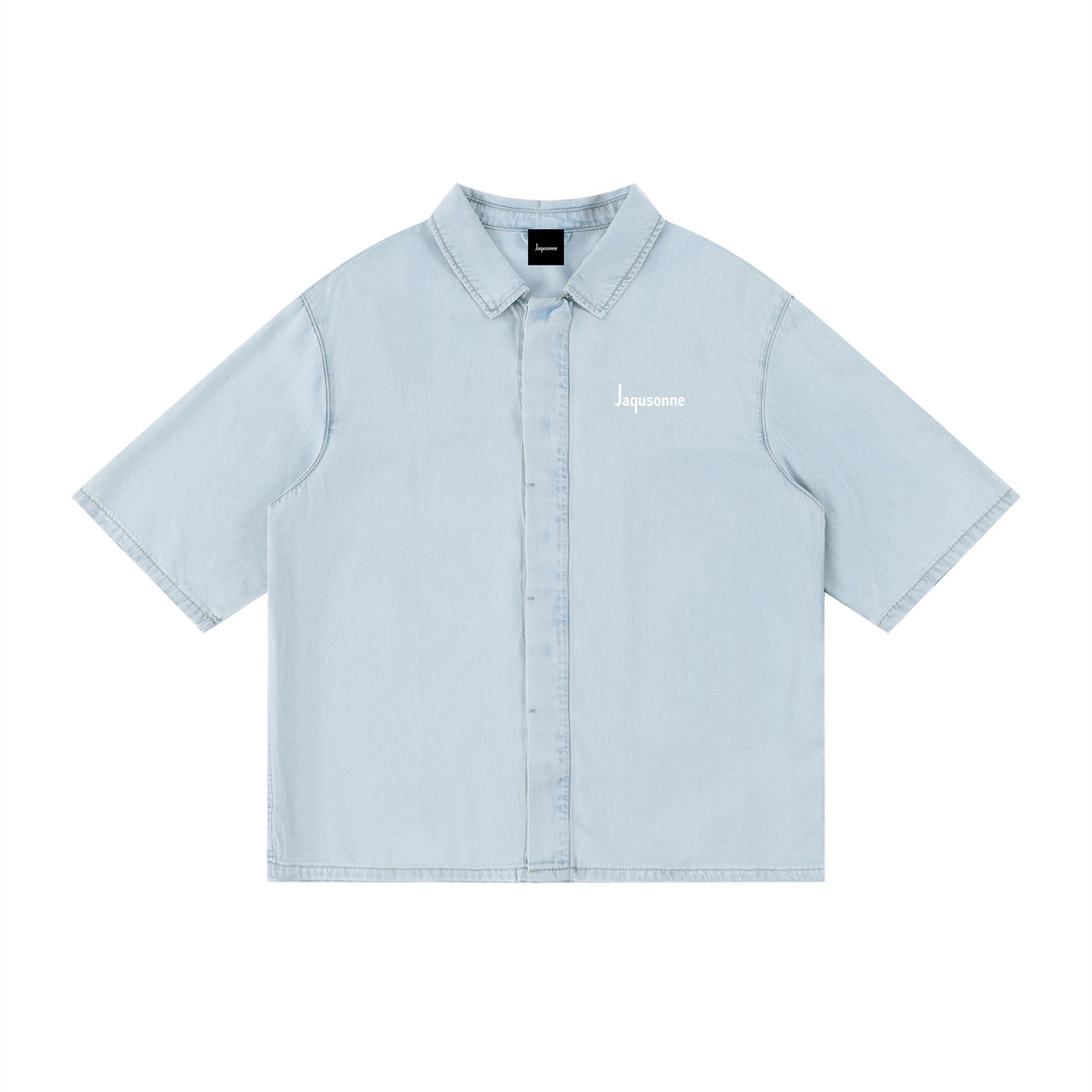 JAQUSONNE LOGO VINTAGE WASH DROP SHOUKDER LYOCELL SHIRT