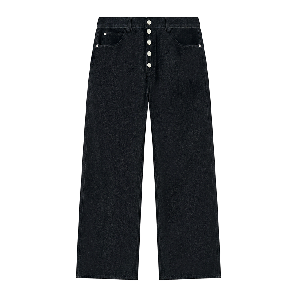 VINTAGE WASH WIDE LEG DENIM JEANS