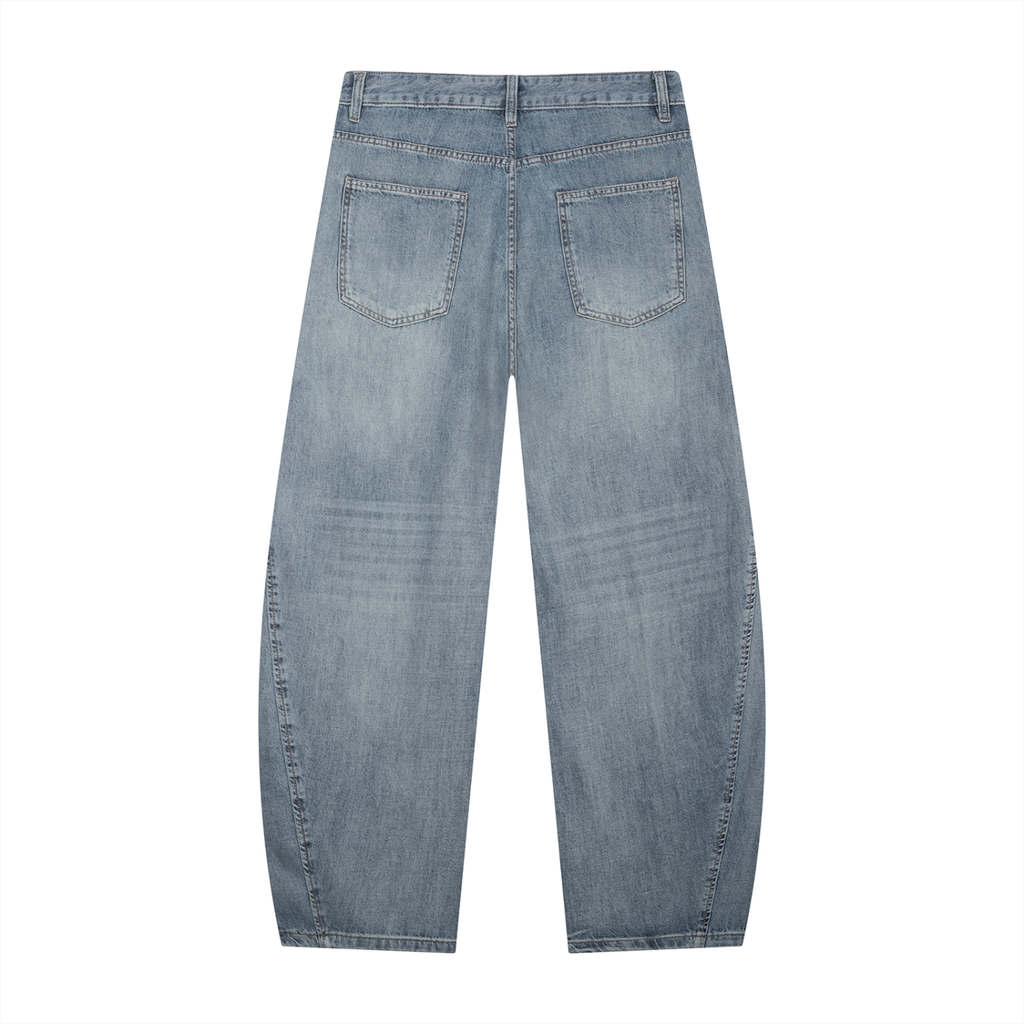 VINTAGE WASH BARREL LEG JEANS
