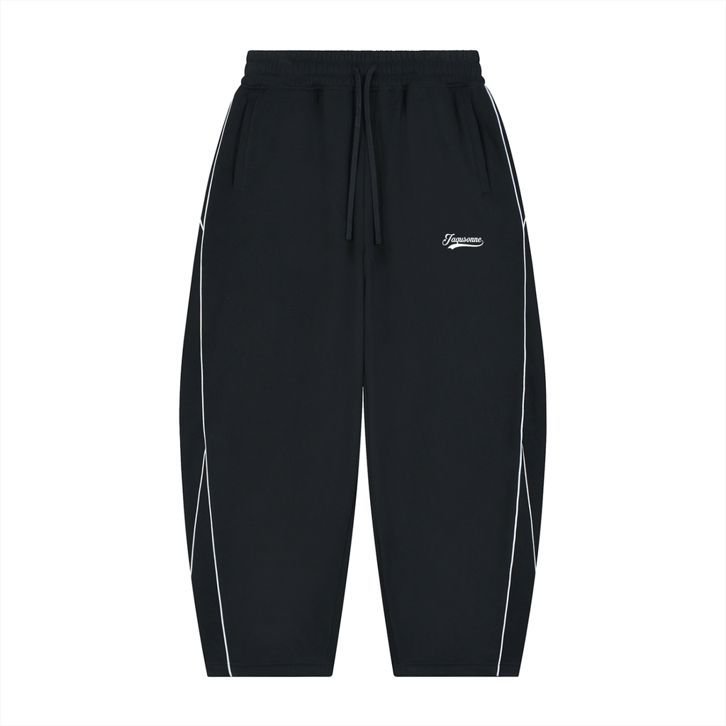 JAQUSONNE VARSITY LOGO OVERSIZED PIPING SWEATPANTS