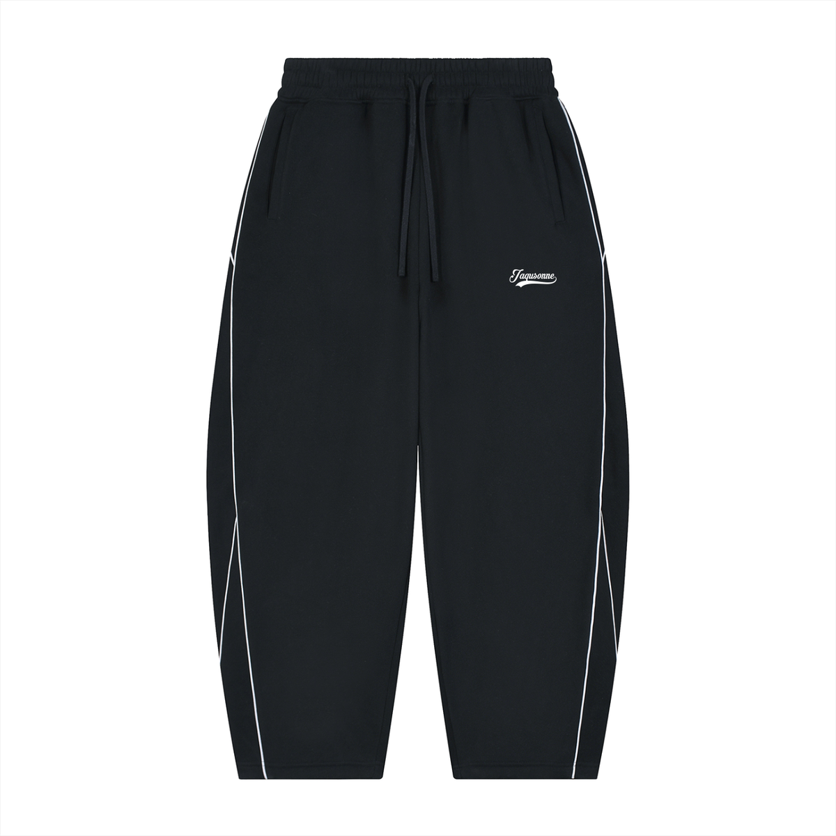 JAQUSONNE VARSITY LOGO OVERSIZED PIPING SWEATPANTS