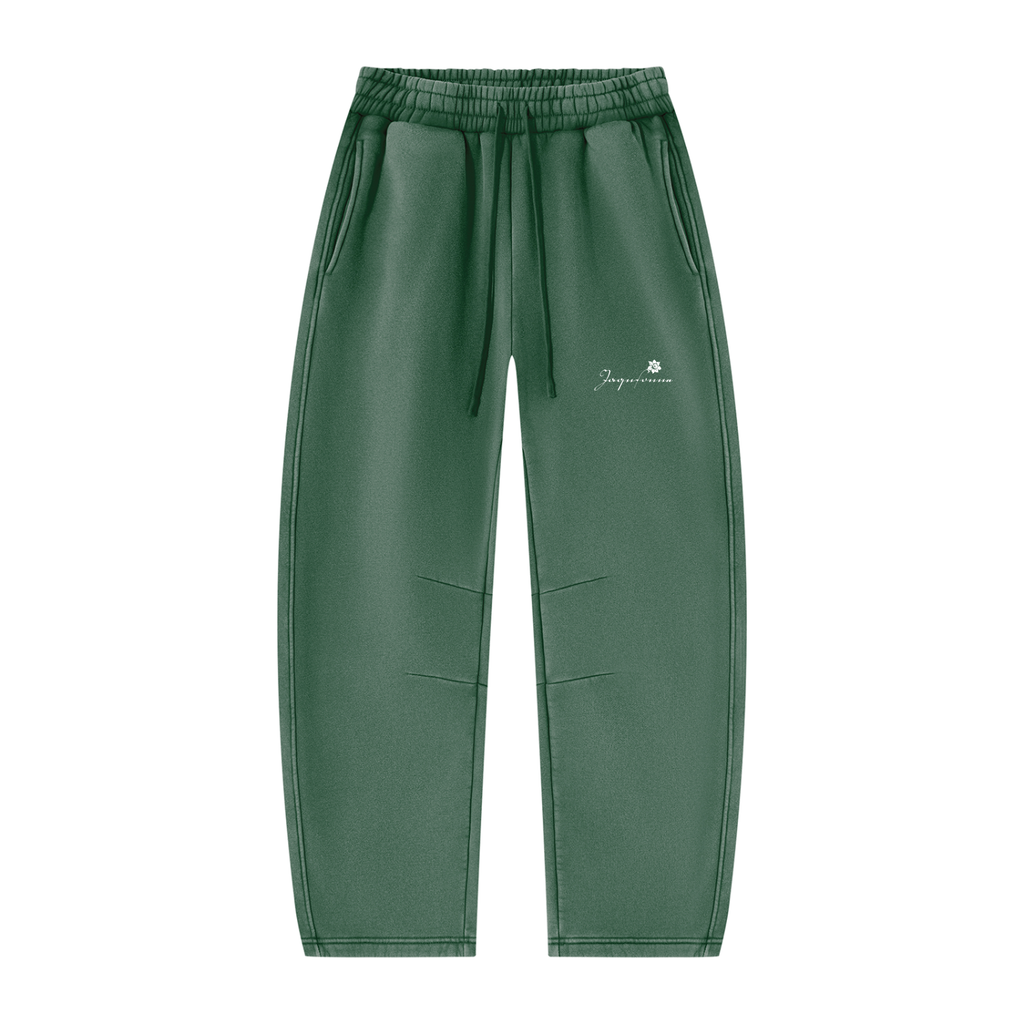 DAFFODIL LOGO VINTAGE WASH BARREL LEG FLEECE SWEATPANTS