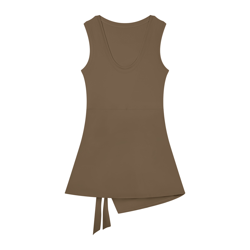 JAQUSONNE LOGO A-LINE SLEEVELESS DRESS