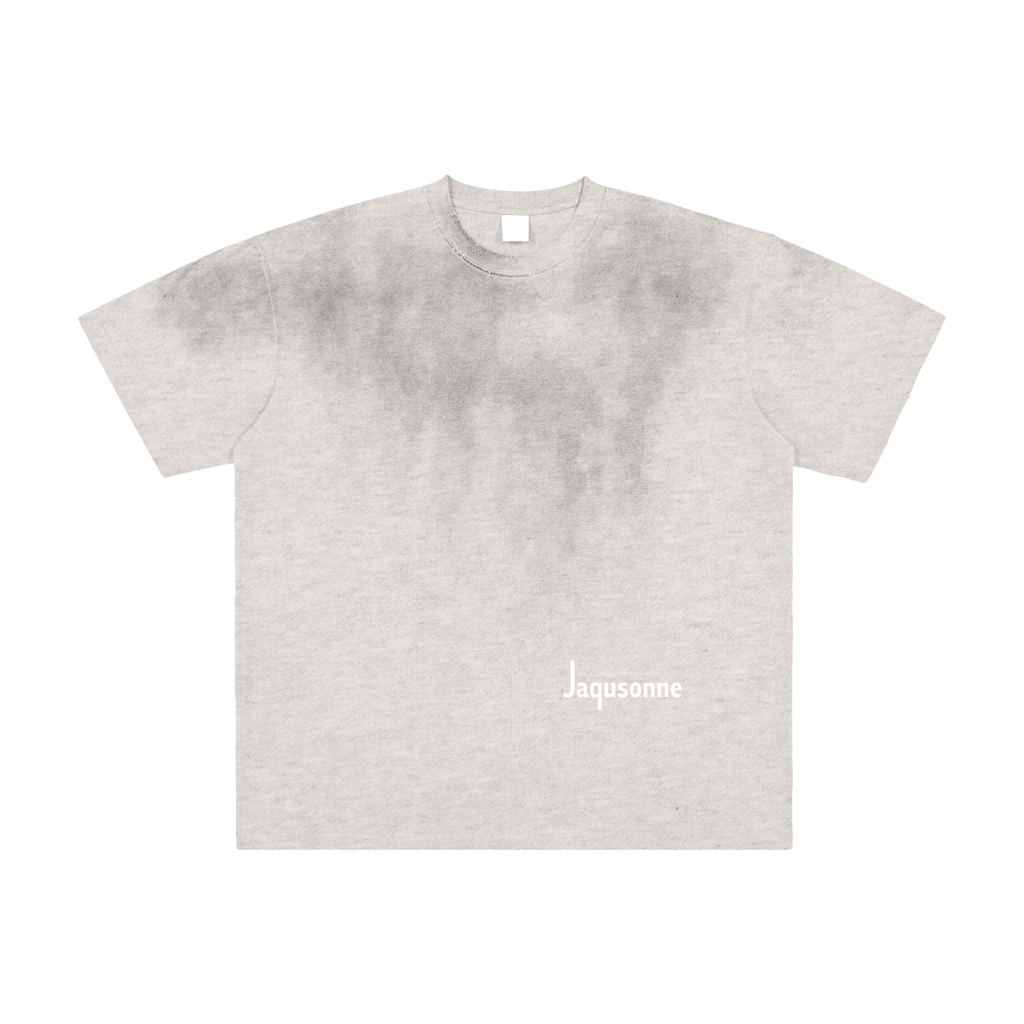 JAQUSONNE LOGO VINTAGE WASHED FRAYED T-SHIRT